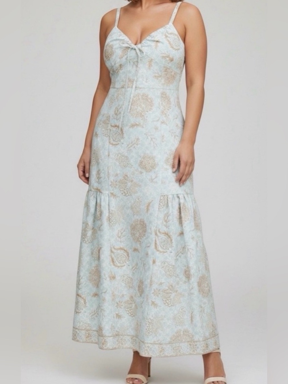 Hill House The Lillie Dress - Aqua Calico Trellis XS NWT